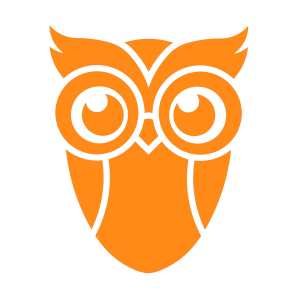 Eine orange Eule, das Logo der AG TU